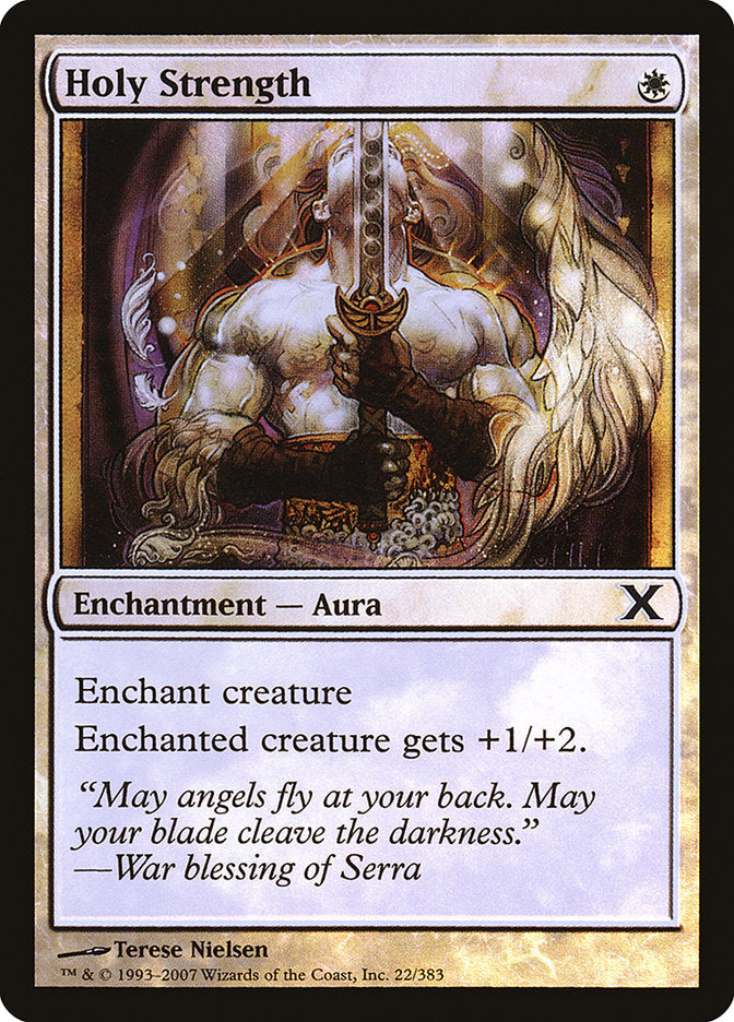 Holy Strength (Premium Foil) [Tenth Edition] | Gear Gaming Bentonville