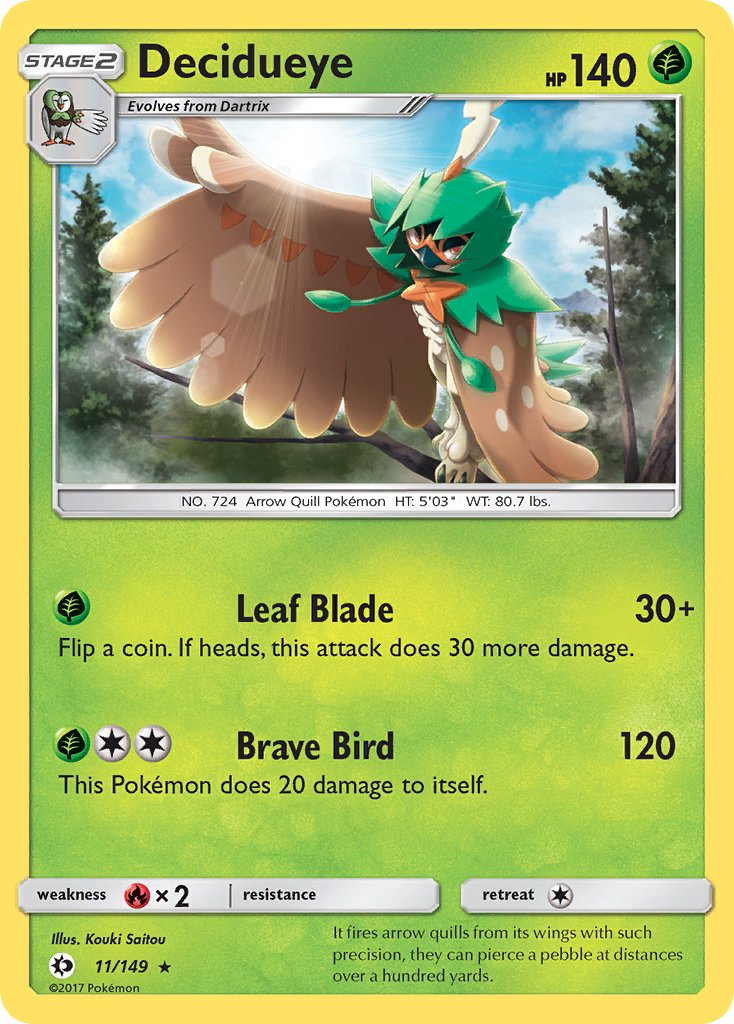 Decidueye (11/149) (Theme Deck Exclusive) [Sun & Moon: Base Set] | Gear Gaming Bentonville