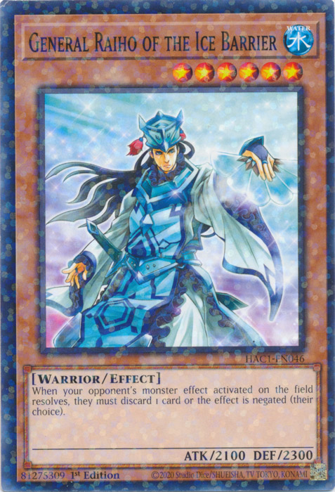 General Raiho of the Ice Barrier (Duel Terminal) [HAC1-EN046] Common | Gear Gaming Bentonville