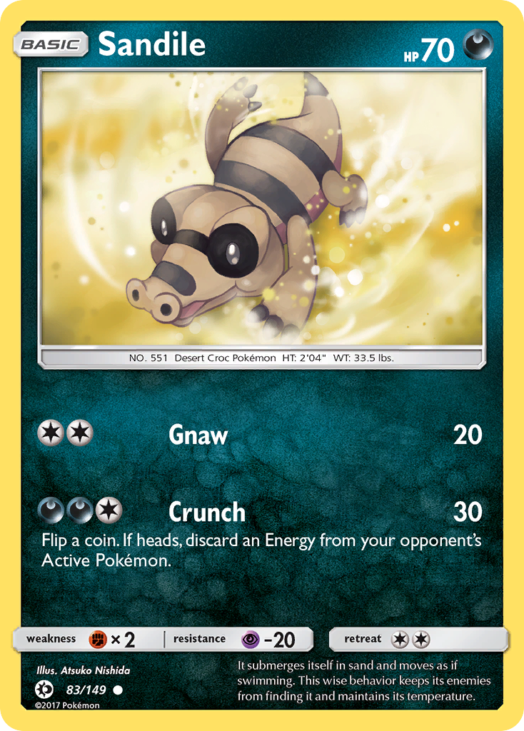 Sandile (83/149) [Sun & Moon: Base Set] | Gear Gaming Bentonville