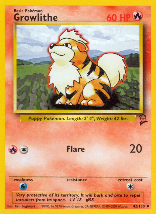 Growlithe (42/130) [Base Set 2] | Gear Gaming Bentonville