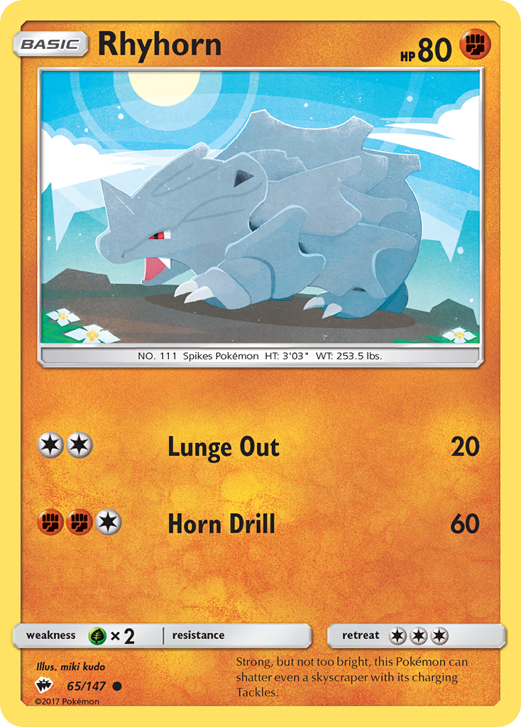 Rhyhorn (65/147) [Sun & Moon: Burning Shadows] | Gear Gaming Bentonville