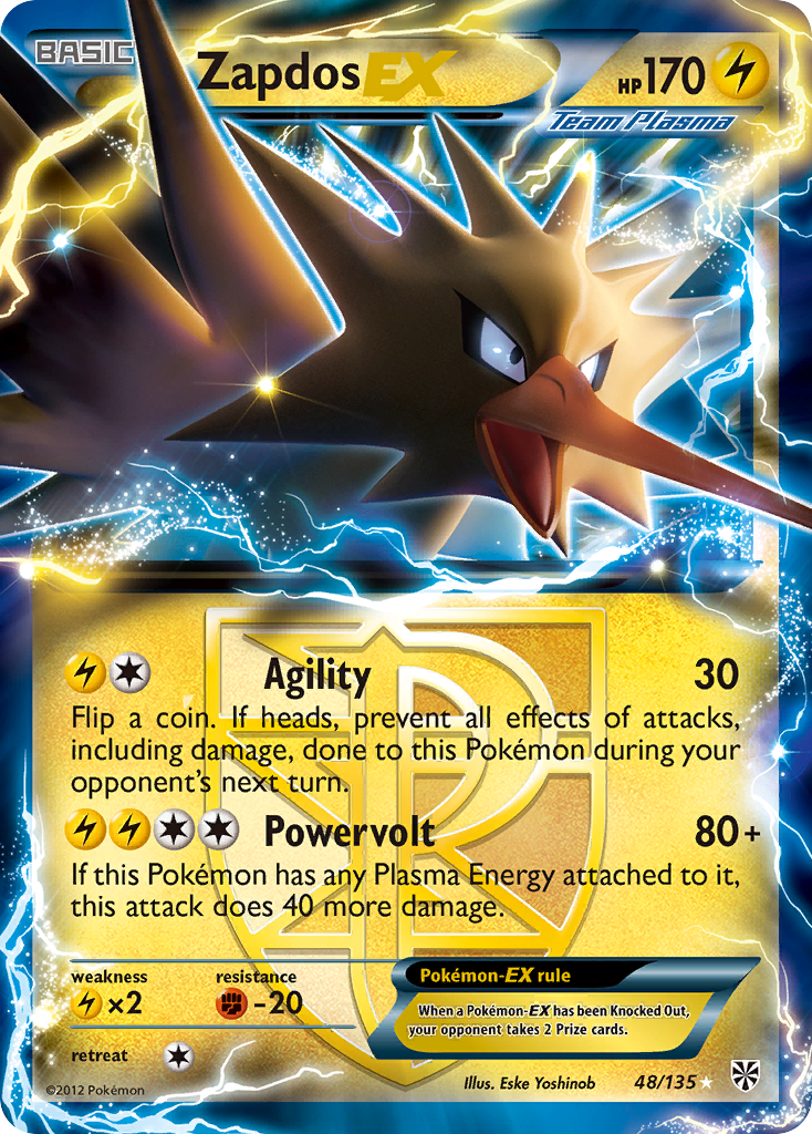 Zapdos EX (48/135) [Black & White: Plasma Storm] | Gear Gaming Bentonville