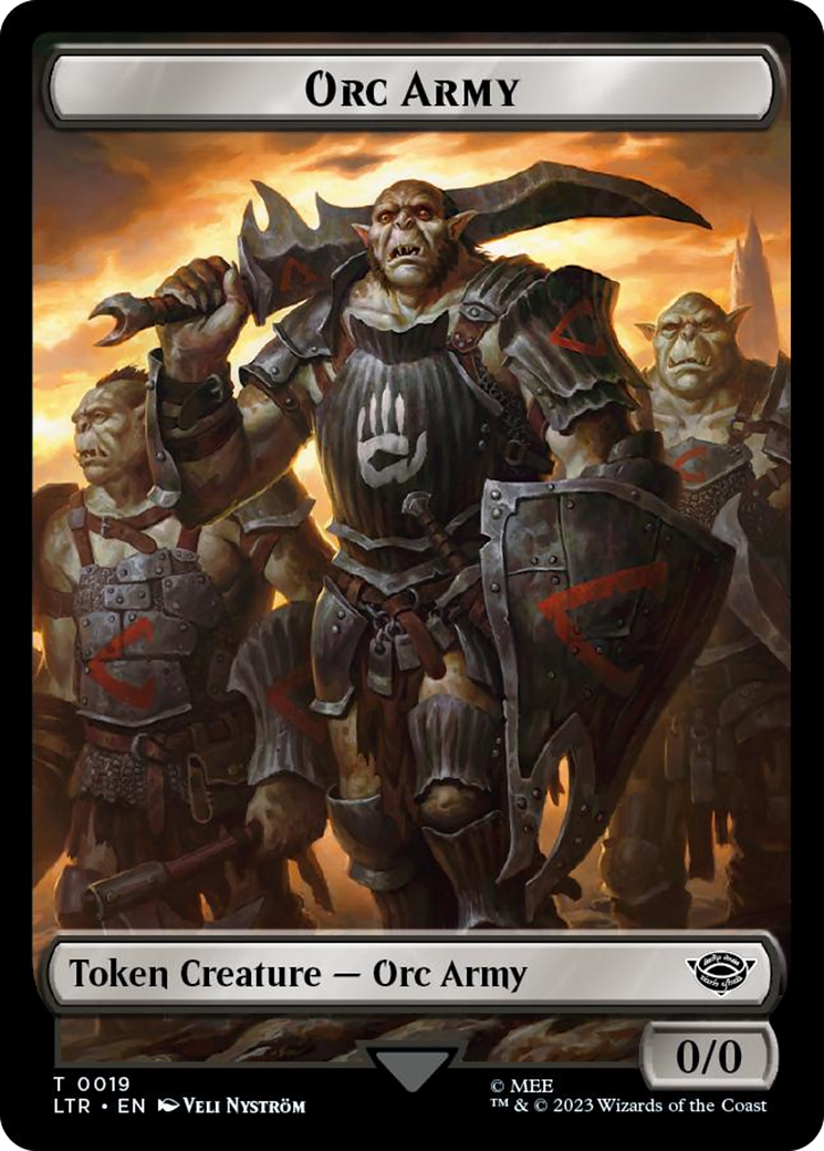 Orc Army (0019) // Food (0022) Double-Sided Token (Surge Foil) [The Lord of the Rings: Tales of Middle-Earth Tokens] | Gear Gaming Bentonville