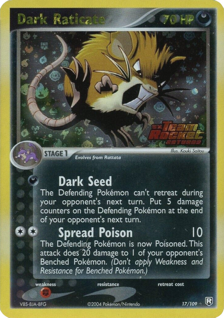 Dark Raticate (17/109) (Stamped) [EX: Team Rocket Returns] | Gear Gaming Bentonville