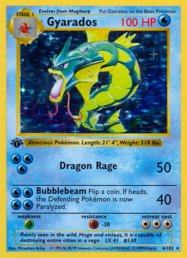 Gyarados (6/102) (Shadowless) [Base Set 1st Edition] | Gear Gaming Bentonville