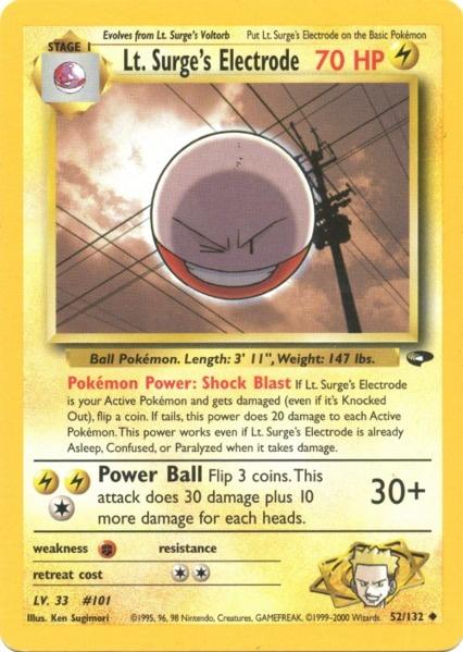 Lt. Surge's Electrode (52/132) [Gym Challenge Unlimited] | Gear Gaming Bentonville