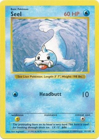 Seel (41/102) [Base Set Shadowless Unlimited] | Gear Gaming Bentonville