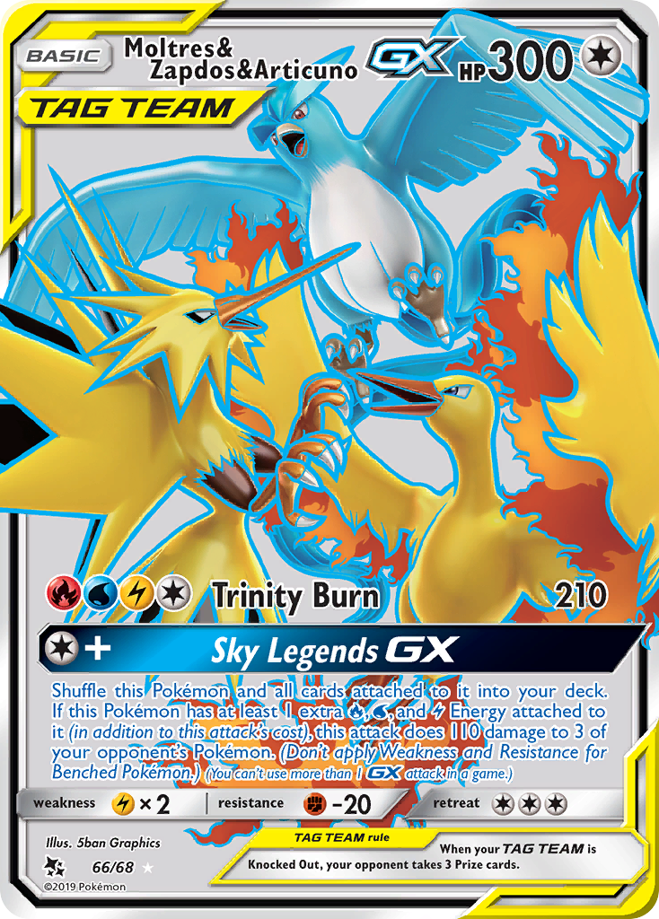 Moltres & Zapdos & Articuno GX (66/68) [Sun & Moon: Hidden Fates] | Gear Gaming Bentonville