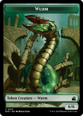 Spirit (0018) // Wurm Double-Sided Token [Ravnica Remastered Tokens] | Gear Gaming Bentonville