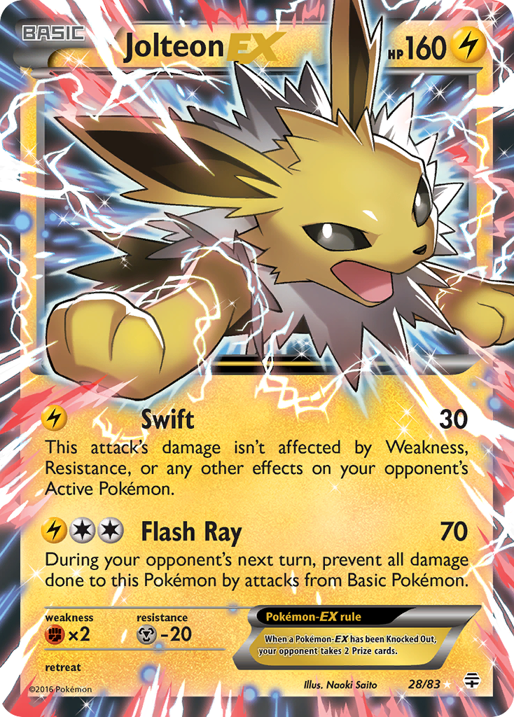 Jolteon EX (28/83) [XY: Generations] | Gear Gaming Bentonville