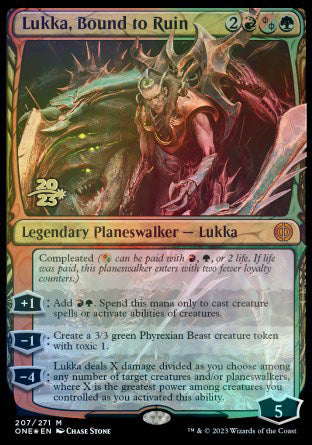 Lukka, Bound to Ruin [Phyrexia: All Will Be One Prerelease Promos] | Gear Gaming Bentonville