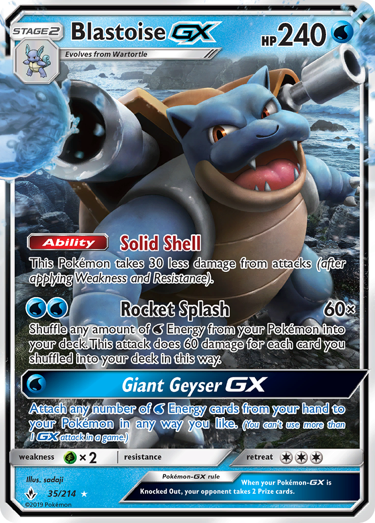 Blastoise GX (35/214) [Sun & Moon: Unbroken Bonds] | Gear Gaming Bentonville