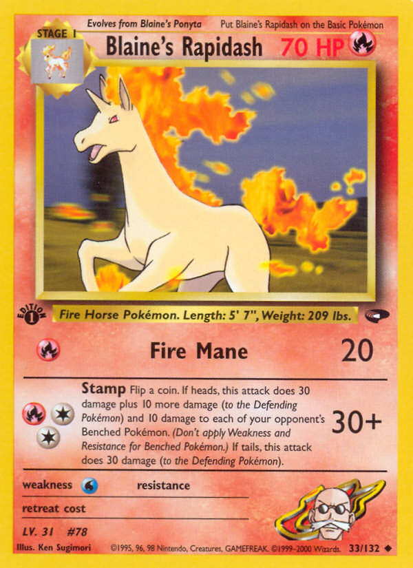 Blaine's Rapidash (33/132) [Gym Challenge 1st Edition] | Gear Gaming Bentonville