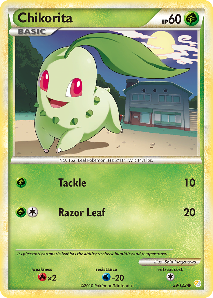 Chikorita (59/123) [HeartGold & SoulSilver: Base Set] | Gear Gaming Bentonville