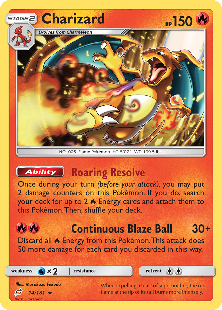 Charizard (14/181) (Cosmos Holo) [Sun & Moon: Team Up] | Gear Gaming Bentonville