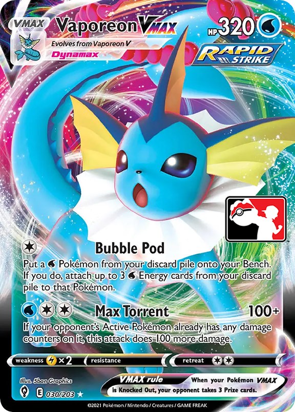 Vaporeon VMAX (030/203) [Prize Pack Series One] | Gear Gaming Bentonville