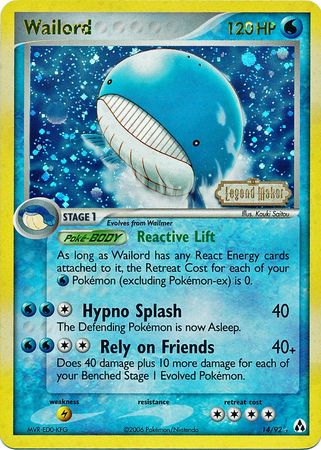 Wailord (14/92) (Stamped) [EX: Legend Maker] | Gear Gaming Bentonville