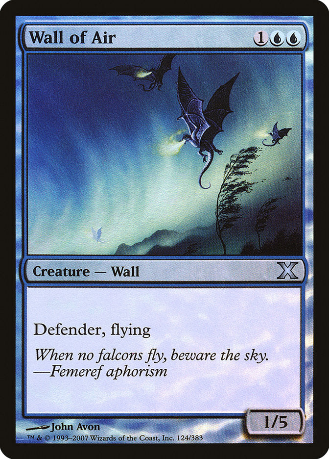 Wall of Air (Premium Foil) [Tenth Edition] | Gear Gaming Bentonville