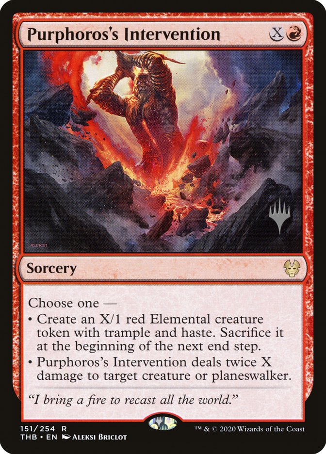 Purphoros's Intervention (Promo Pack) [Theros Beyond Death Promos] | Gear Gaming Bentonville