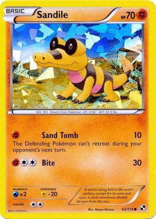 Sandile (63/114) (Cracked Ice Holo) [Black & White: Base Set] | Gear Gaming Bentonville