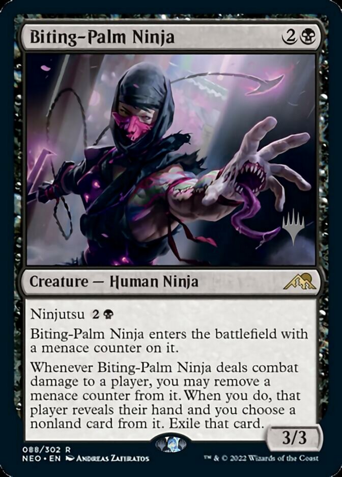 Biting-Palm Ninja (Promo Pack) [Kamigawa: Neon Dynasty Promos] | Gear Gaming Bentonville