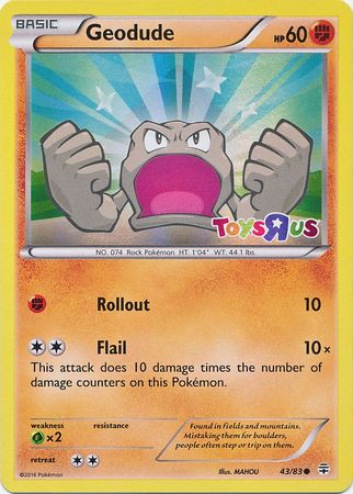 Geodude (43/83) (Toys R Us Promo) [XY: Generations] | Gear Gaming Bentonville