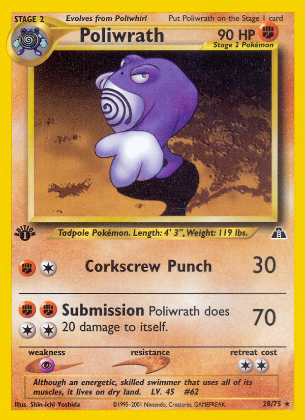 Poliwrath (28/75) [Neo Discovery 1st Edition] | Gear Gaming Bentonville