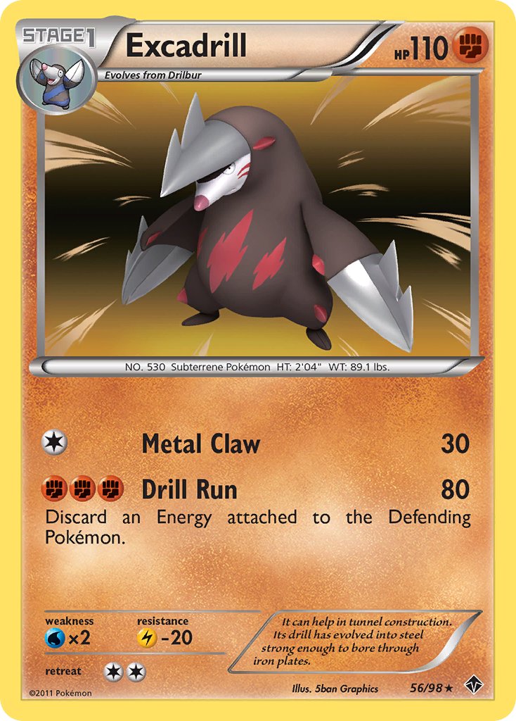 Excadrill (56/98) (Cosmos Holo) (Blister Exclusive) [Black & White: Emerging Powers] | Gear Gaming Bentonville