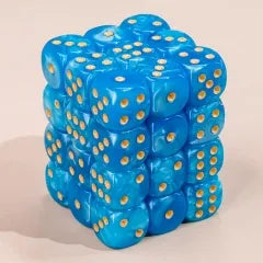 Lake Blue Pearl 12mm D6 block of 36 dice | Gear Gaming Bentonville