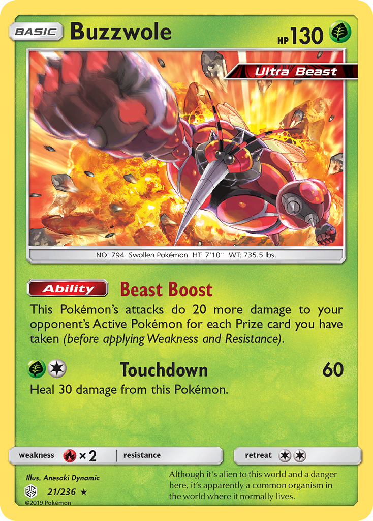 Buzzwole (21/236) [Sun & Moon: Cosmic Eclipse] | Gear Gaming Bentonville