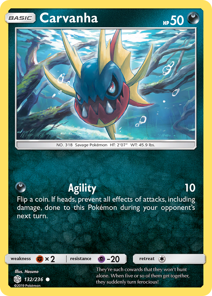 Carvanha (132/236) [Sun & Moon: Cosmic Eclipse] | Gear Gaming Bentonville