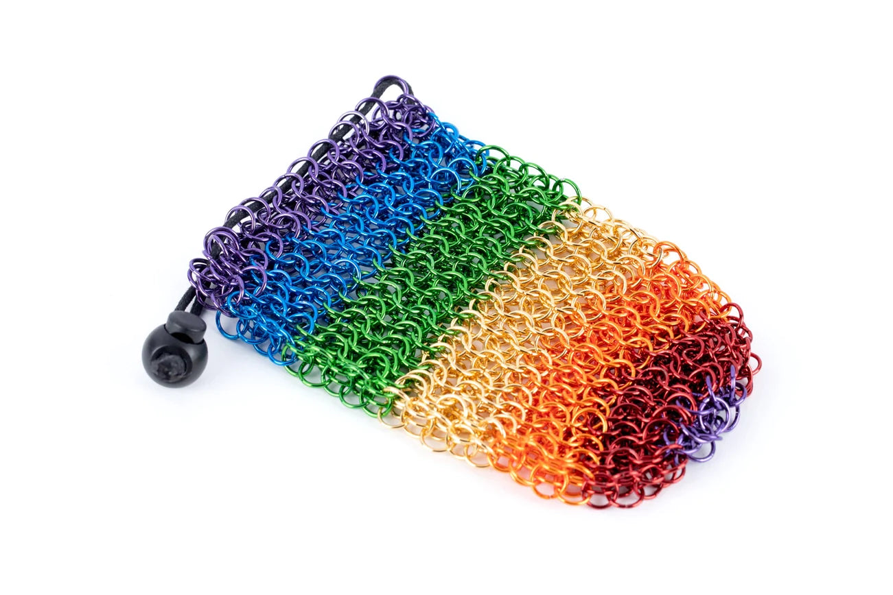 Rainbow Chain Mail Bag For Dice | Gear Gaming Bentonville