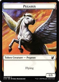 Pegasus // Human Double-sided Token [Commander 2019 Tokens] | Gear Gaming Bentonville