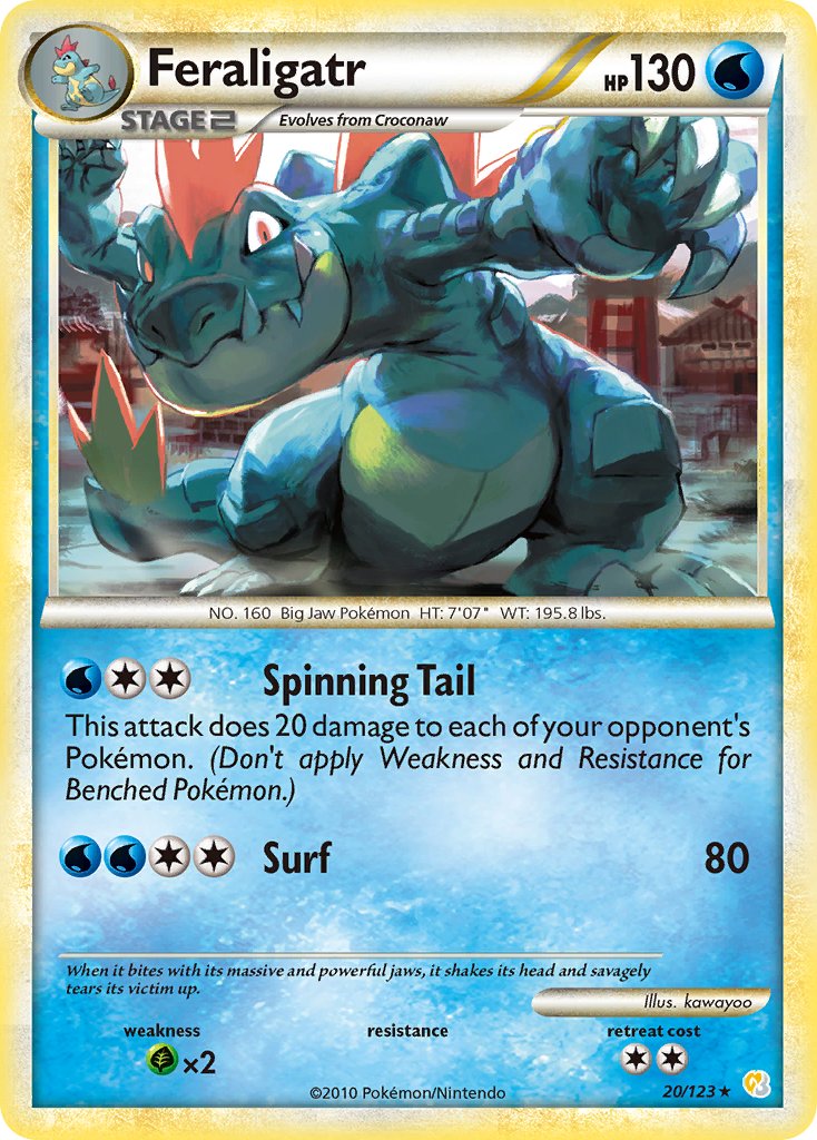 Feraligatr (20/123) (Theme Deck Exclusive) [HeartGold & SoulSilver: Base Set] | Gear Gaming Bentonville