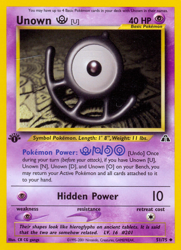 Unown [U] (51/75) [Neo Discovery 1st Edition] | Gear Gaming Bentonville