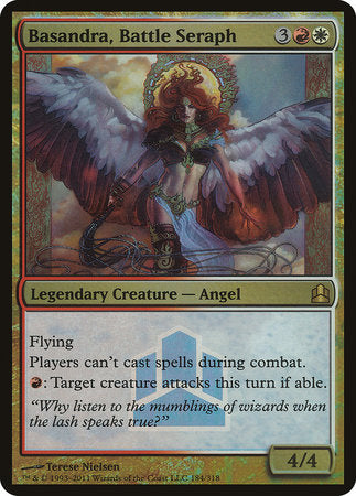 Basandra, Battle Seraph (Commander Launch Promo) [Oversize Cards] | Gear Gaming Bentonville