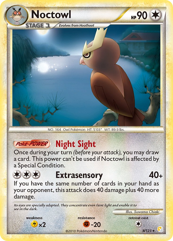 Noctowl (8/123) (Theme Deck Exclusive) [HeartGold & SoulSilver: Base Set] | Gear Gaming Bentonville