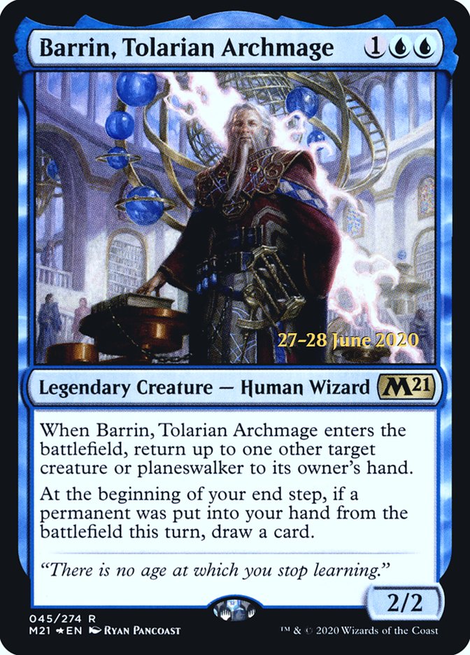 Barrin, Tolarian Archmage  [Core Set 2021 Prerelease Promos] | Gear Gaming Bentonville