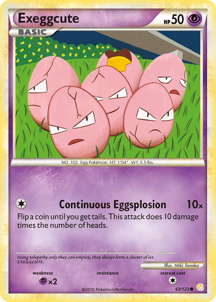 Exeggcute (63/123) [HeartGold & SoulSilver: Base Set] | Gear Gaming Bentonville