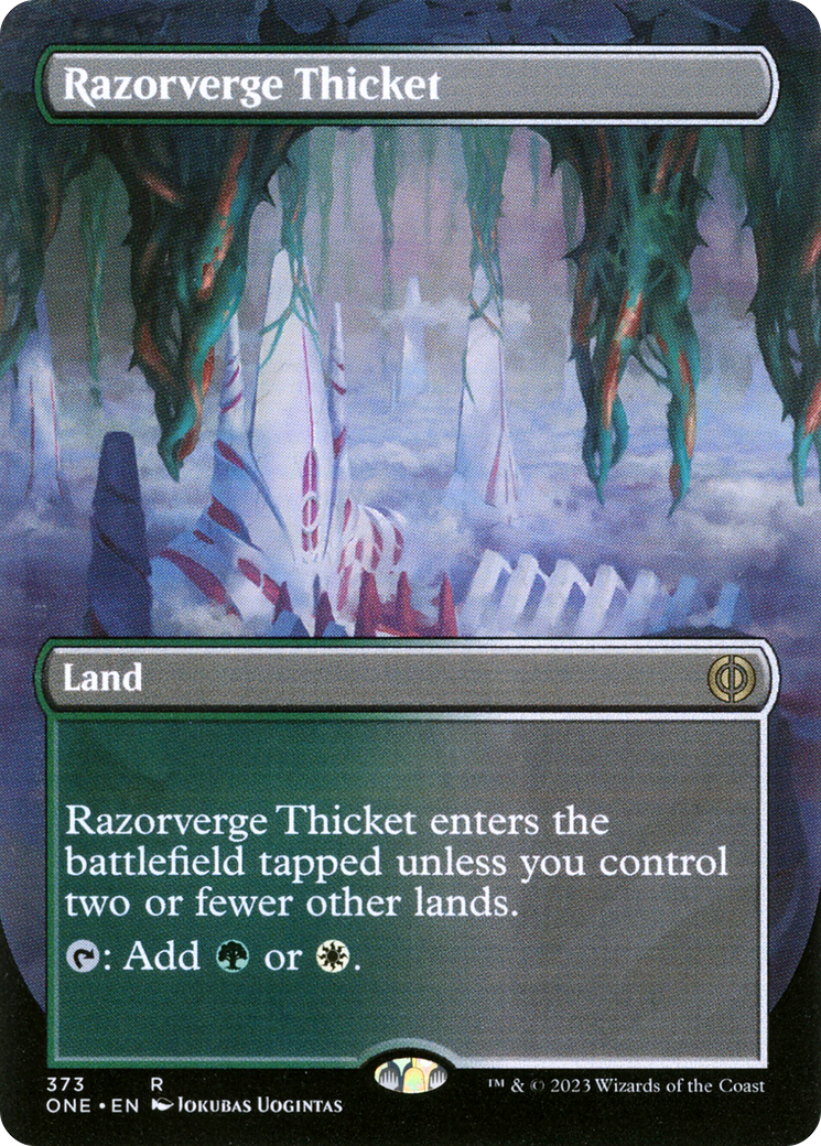 Razorverge Thicket (Borderless Alternate Art) [Phyrexia: All Will Be One] | Gear Gaming Bentonville