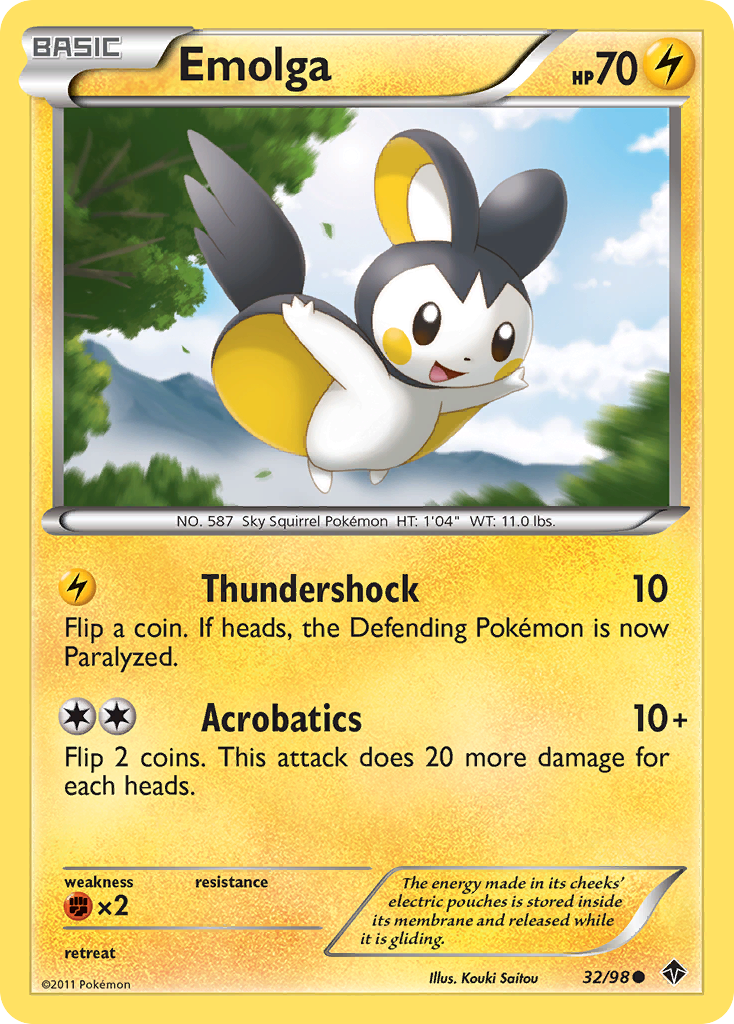 Emolga (32/98) [Black & White: Emerging Powers] | Gear Gaming Bentonville