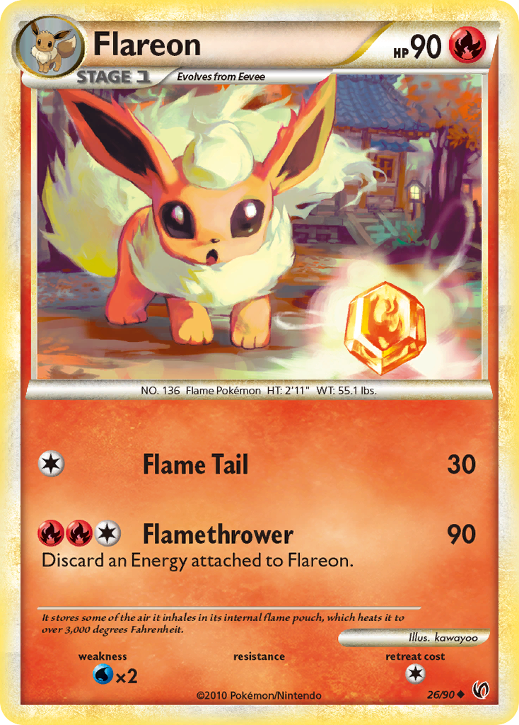 Flareon (26/90) [HeartGold & SoulSilver: Undaunted] | Gear Gaming Bentonville