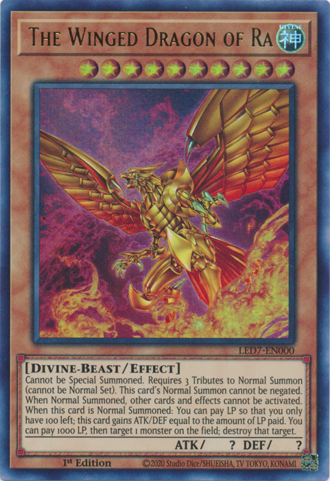 The Winged Dragon of Ra (Alternate Art) [LED7-EN000] Ultra Rare | Gear Gaming Bentonville