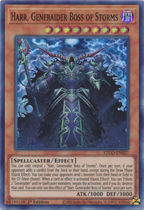 Harr, Generaider Boss of Storms [ETCO-EN027] Super Rare | Gear Gaming Bentonville