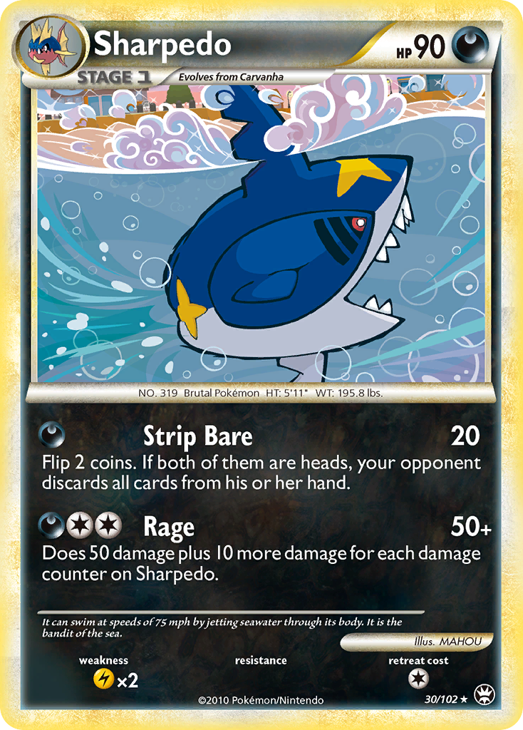 Sharpedo (30/102) [HeartGold & SoulSilver: Triumphant] | Gear Gaming Bentonville