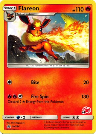 Flareon (SM186) (Charizard Stamp #44) [Battle Academy 2020] | Gear Gaming Bentonville