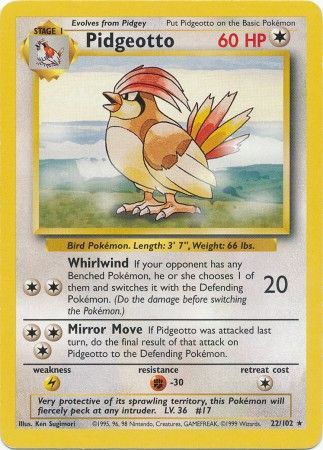 Pidgeotto (22/102) [Base Set Unlimited] | Gear Gaming Bentonville