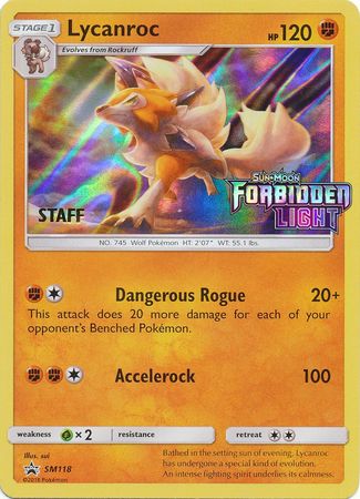 Lycanroc (SM118) (Staff Prerelease Promo) [Sun & Moon: Black Star Promos] | Gear Gaming Bentonville