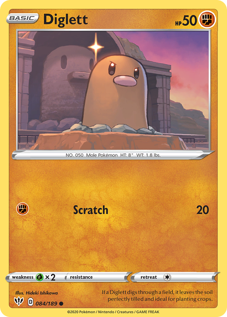 Diglett (084/189) [Sword & Shield: Darkness Ablaze] | Gear Gaming Bentonville